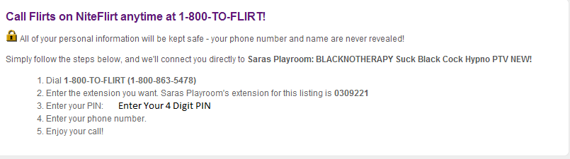Saras Playroom Niteflirt Phone Sex